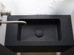 Plan vasque lavabo sur mesure : L 50 à 201 x P 30 à 51 cm, finition lisse mate, 10 couleurs au choix, Anti bactérien, résine Akrytan® teinté dans la masse, Livraison Offerte.